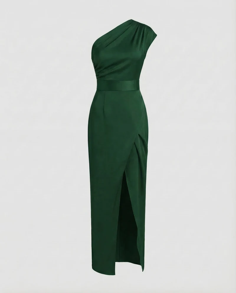 Damen Abendkleid Schulterfrei Korseletteinsatz