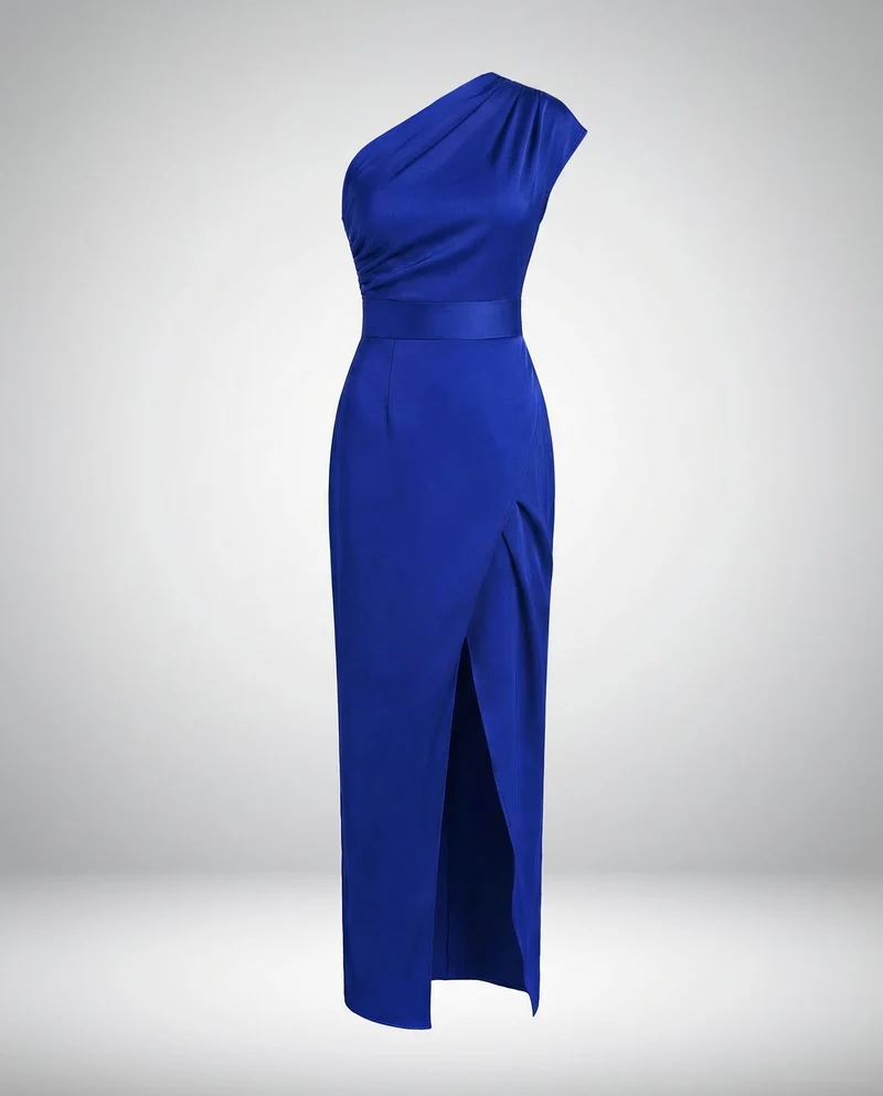 Damen Abendkleid Schulterfrei Korseletteinsatz