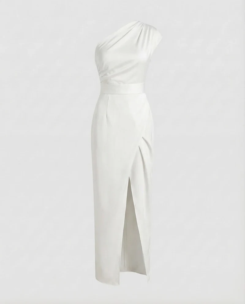 Damen Abendkleid Schulterfrei Korseletteinsatz