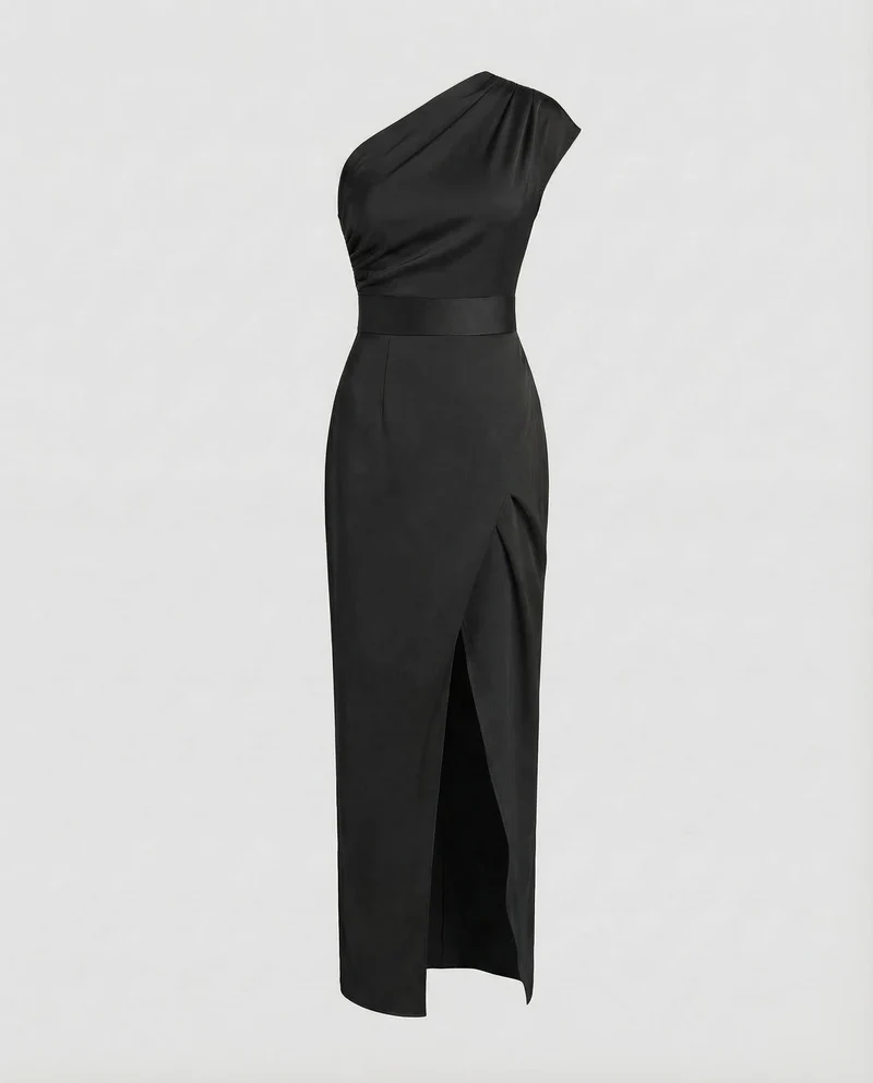 Damen Abendkleid Schulterfrei Korseletteinsatz