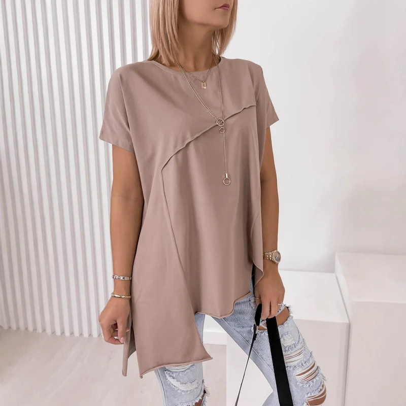 Damen asymmetrisches Oberteil mit eleganter Drapierung Nord Taschen