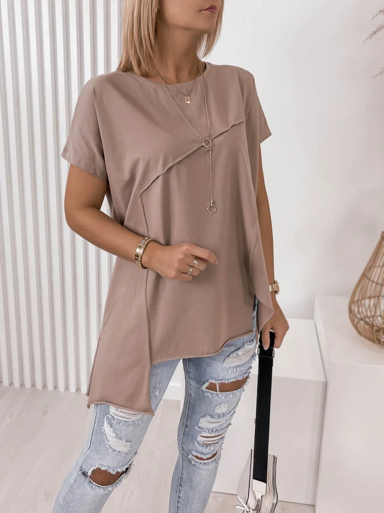 Damen asymmetrisches Oberteil mit eleganter Drapierung Nord Taschen