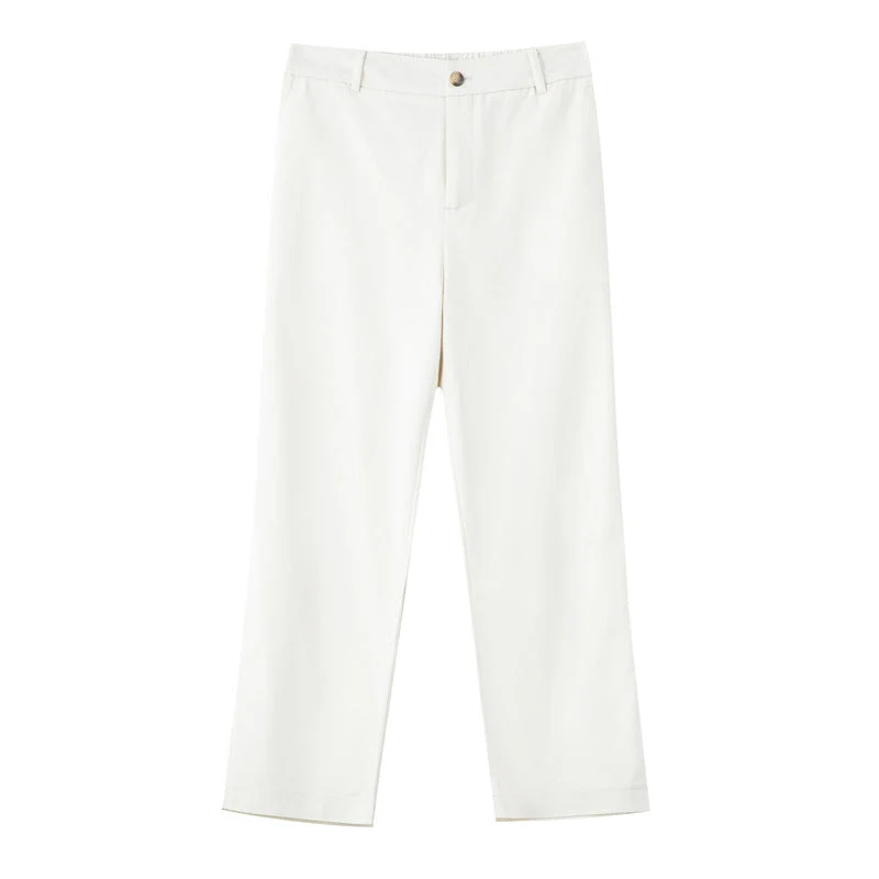 Damen elegante Cropped Stoffhose