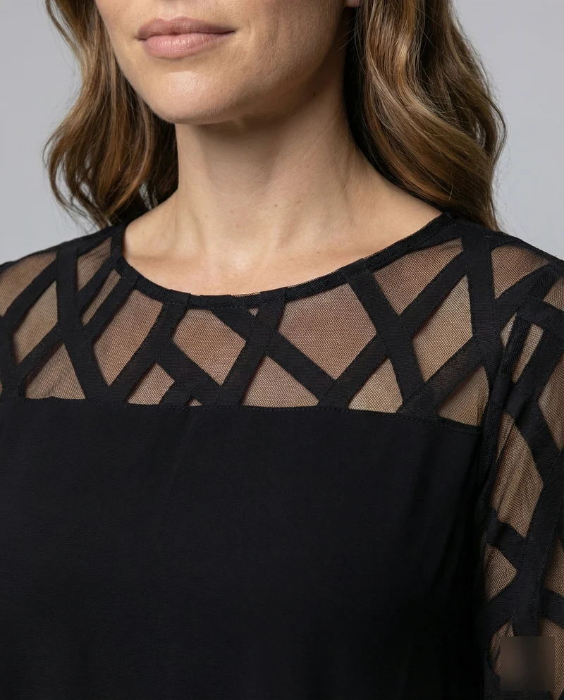 Damen geometrisches Chiffon-Überwurfkleid