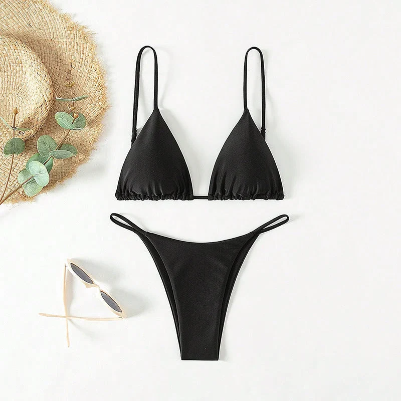 Damen trendiger Bikini mit Triangle-Oberteil und minimalistischem Unterteil Nord Taschen