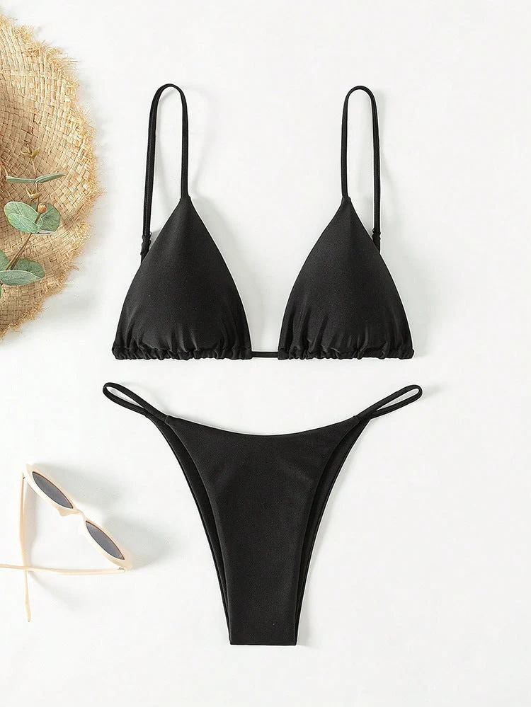 Damen trendiger Bikini mit Triangle-Oberteil und minimalistischem Unterteil Nord Taschen