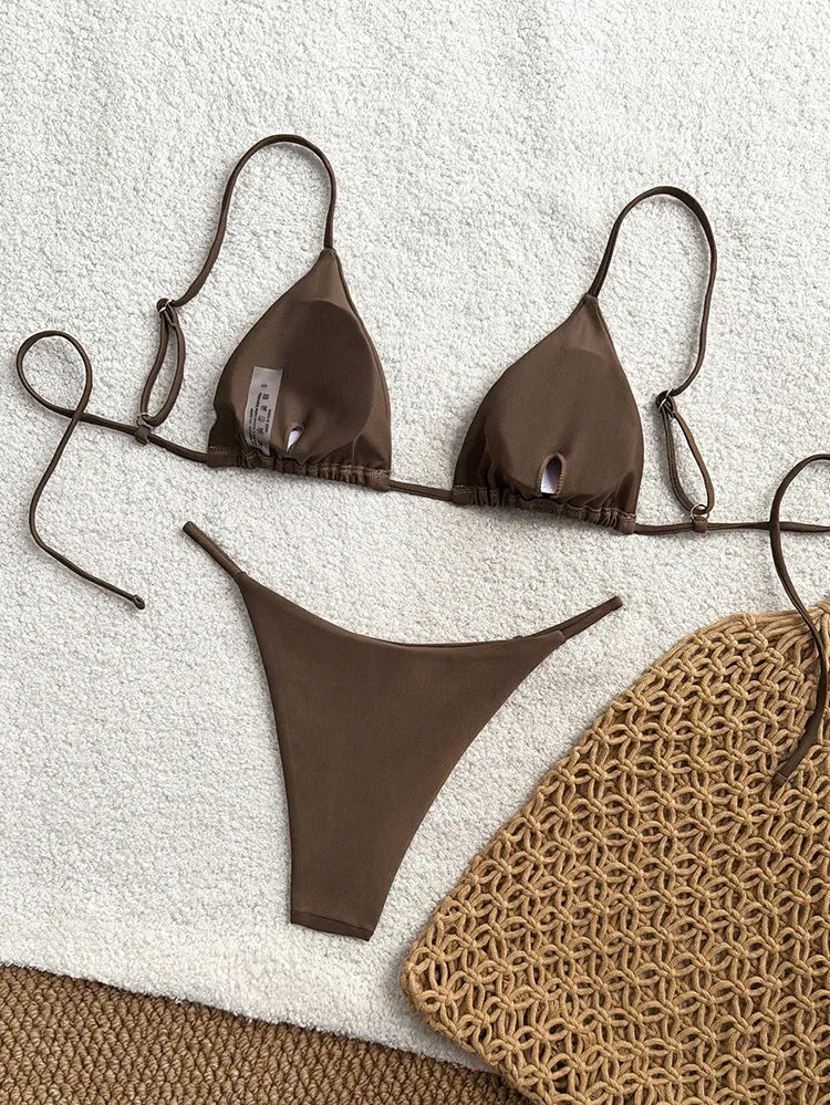 Damen trendiger Bikini mit Triangle-Oberteil und minimalistischem Unterteil Nord Taschen