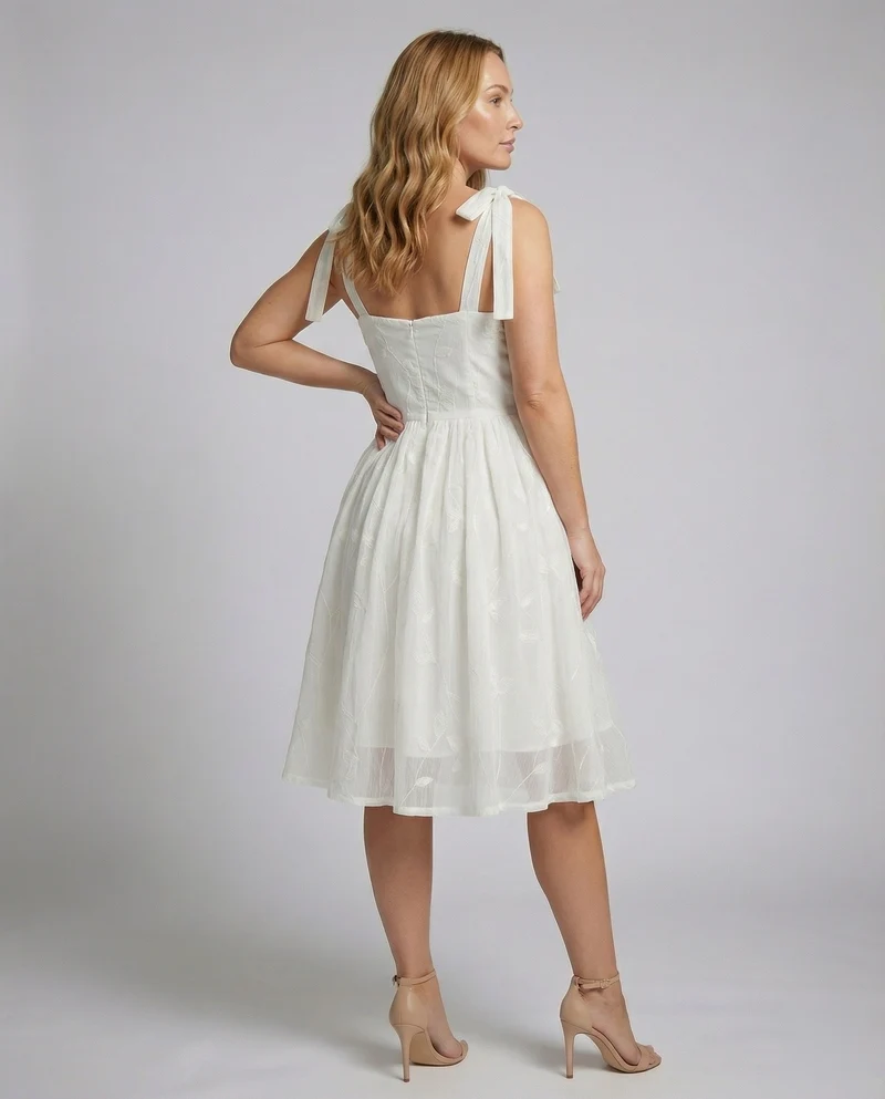 Damen tailliertes Retro-Tüllkleid mit Tellerrock