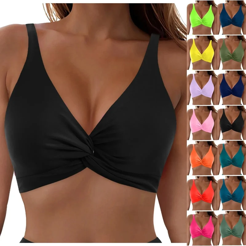 Damen Sportliches Bikinioberteil mit Twist-Design
