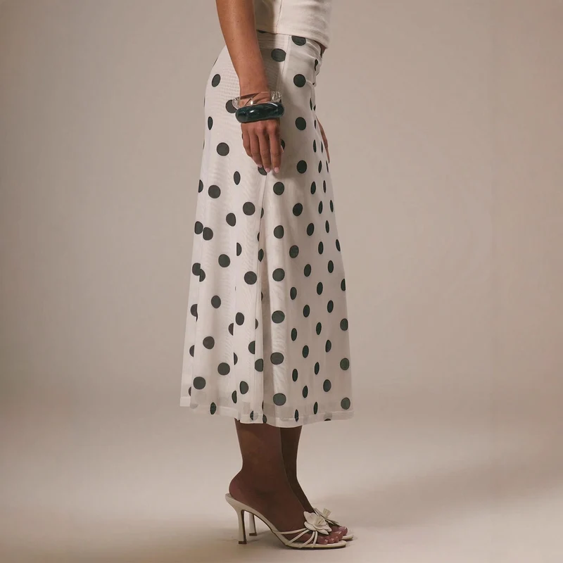 Damen Eleganter Maxirock mit Punkten