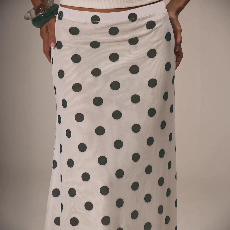 Damen Eleganter Maxirock mit Punkten