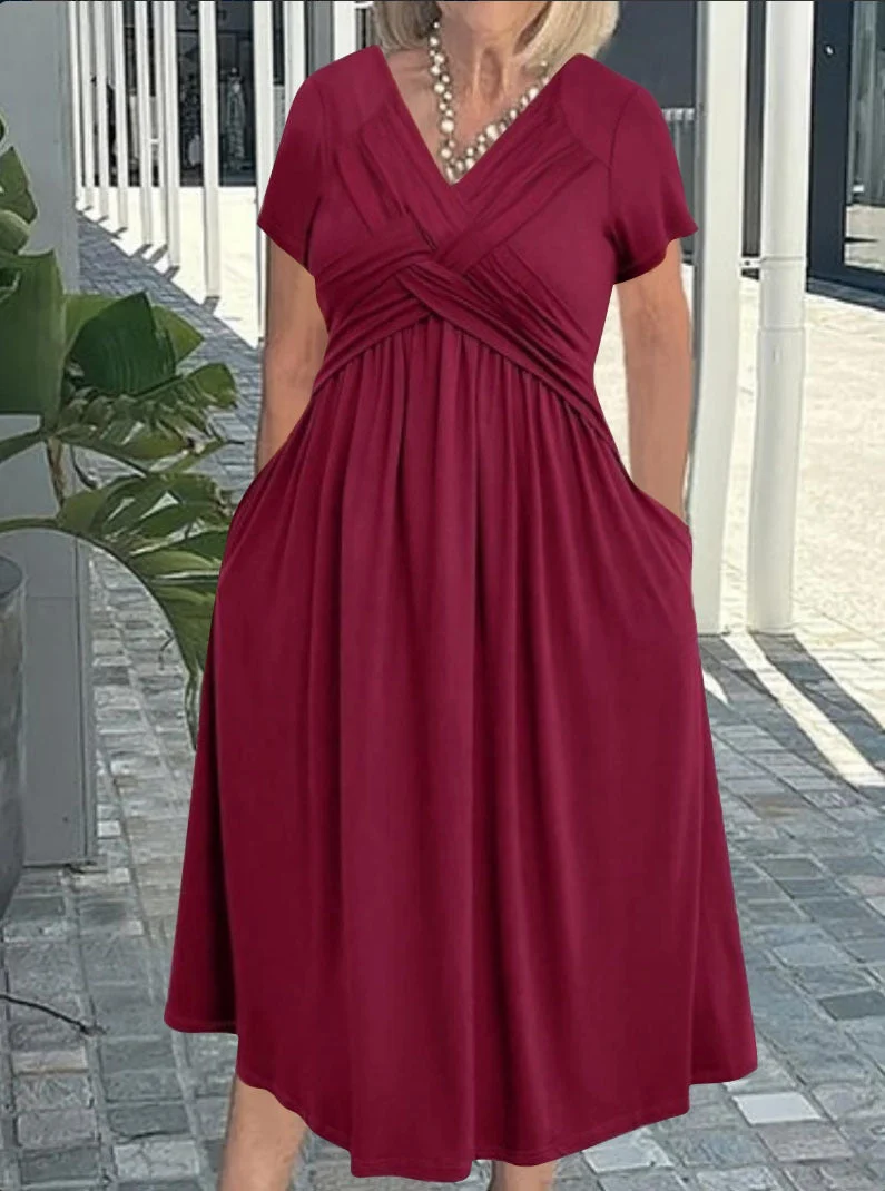 Damen Jumpsuit mit figurbetontem Wickeldesign und elegantem V-Ausschnitt