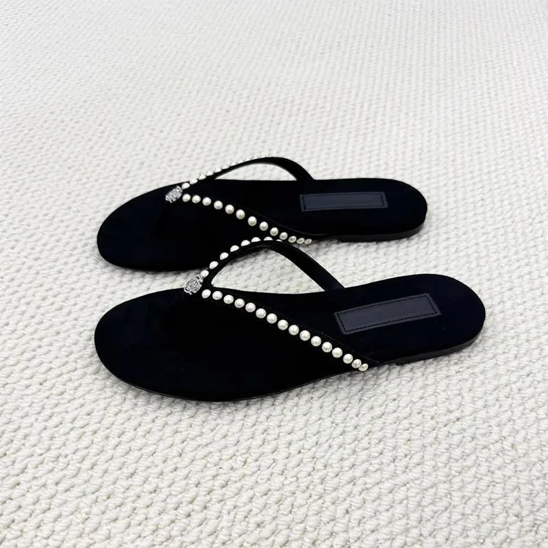 Damen Zehentrenner-Sandalen mit dekorativem Perlenschmuck und komfortablem Fußbett Nord Taschen
