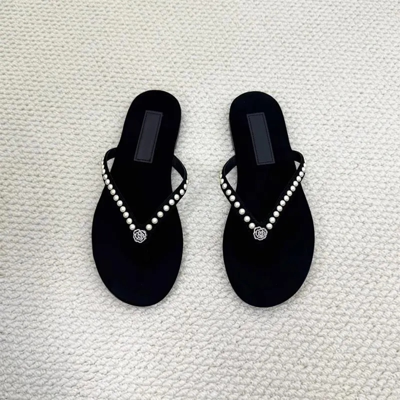 Damen Zehentrenner-Sandalen mit dekorativem Perlenschmuck und komfortablem Fußbett Nord Taschen
