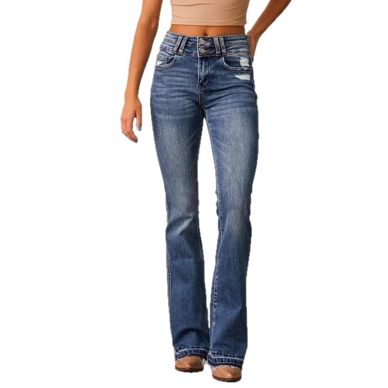 Damen Flared Jeans im Vintage-Stil mit hohen Taillen