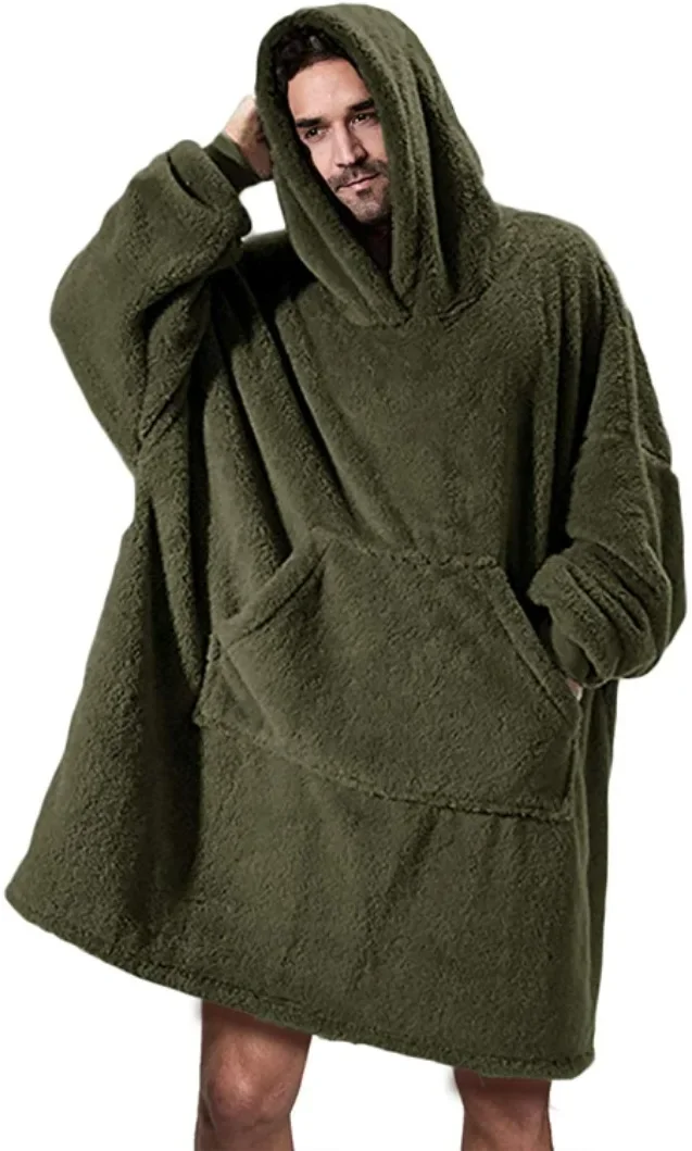Übergroßer Flanell-Decken-Hoodie für Männer & Frauen