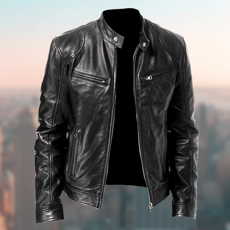 Premium langlNord Taschenige Herrenlederjacke mit modernem Schnitt