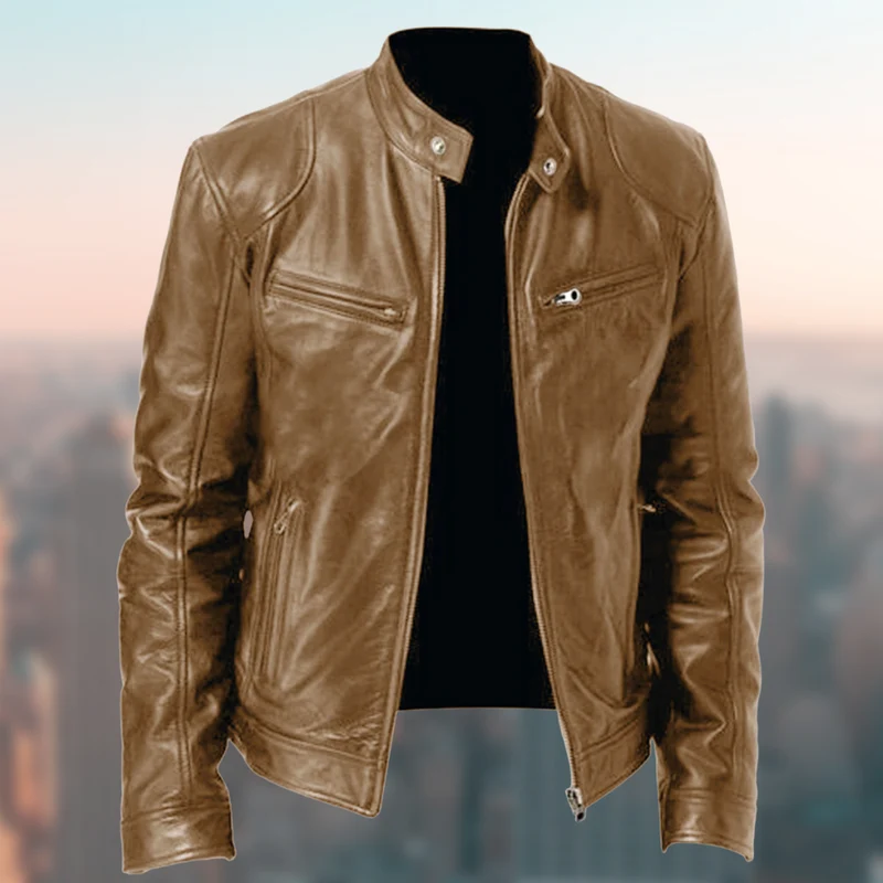 Premium langlNord Taschenige Herrenlederjacke mit modernem Schnitt