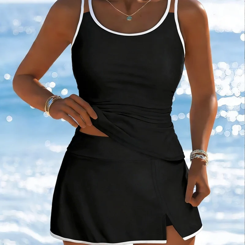Damen Sportliches Tankini-Set mit elegantem Rock und verstellbaren Trägern Nord Taschen