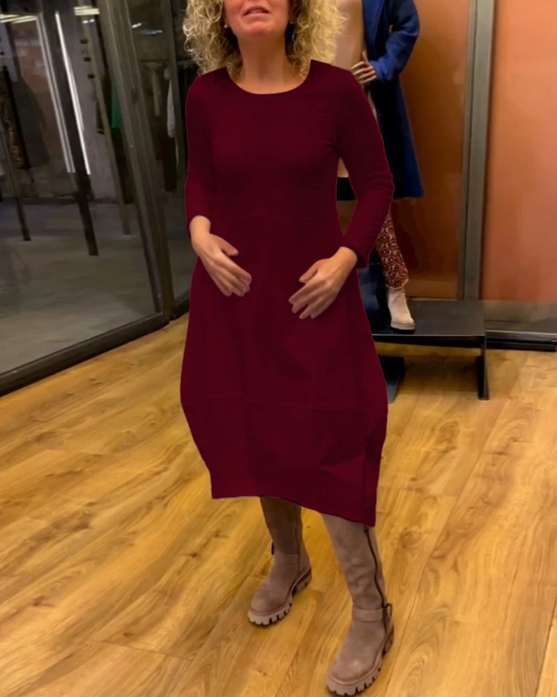 Einfarbiges Kleid