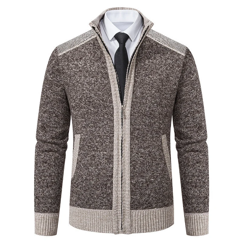 Herren Strickjacke mit hohem Kragen