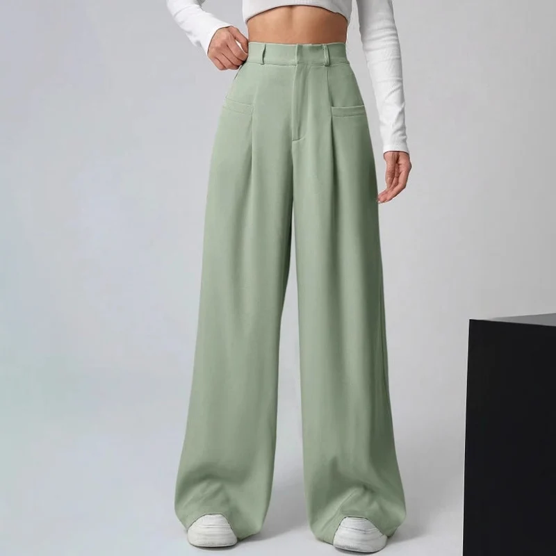 Damen Weite Bundfaltenhose
