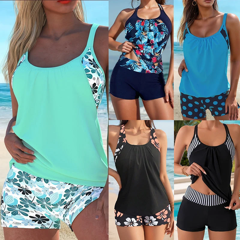 Damen Sportliches Tankini-Set mit modischem Streifenmuster Nord Taschen