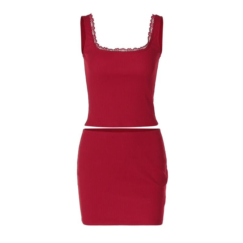 Damen Slim Fit Kleid mit Spitzenakzenten