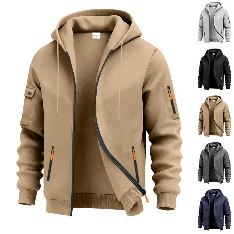Herren funktionale Kapuzenjacke mit technischen Taschen