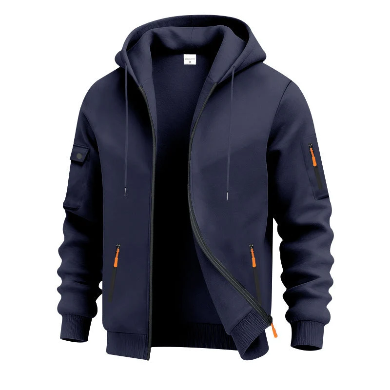 Herren funktionale Kapuzenjacke mit technischen Taschen