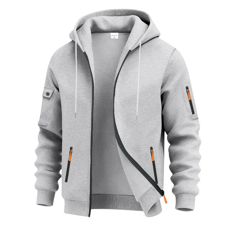 Herren funktionale Kapuzenjacke mit technischen Taschen