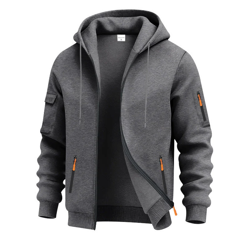 Herren funktionale Kapuzenjacke mit technischen Taschen