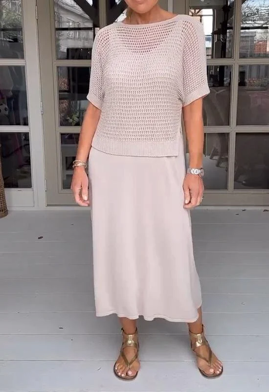 Elegantes Deltes Set (Kleid + Top)