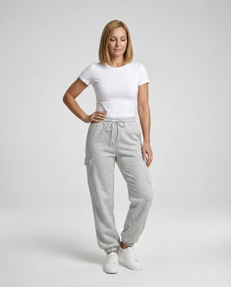 Damen Bequeme Cargo-Hose mit elastischem Bund