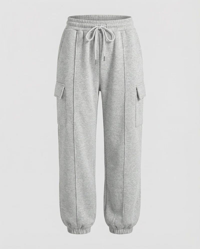 Damen Bequeme Cargo-Hose mit elastischem Bund