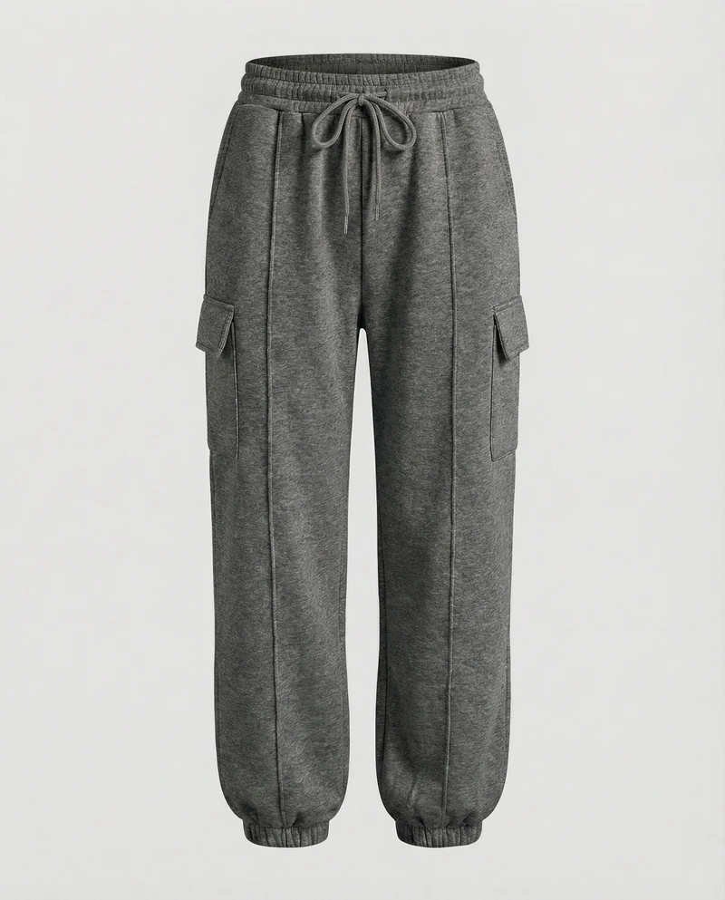 Damen Bequeme Cargo-Hose mit elastischem Bund