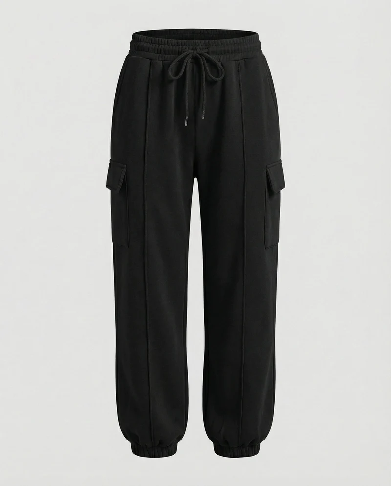 Damen Bequeme Cargo-Hose mit elastischem Bund