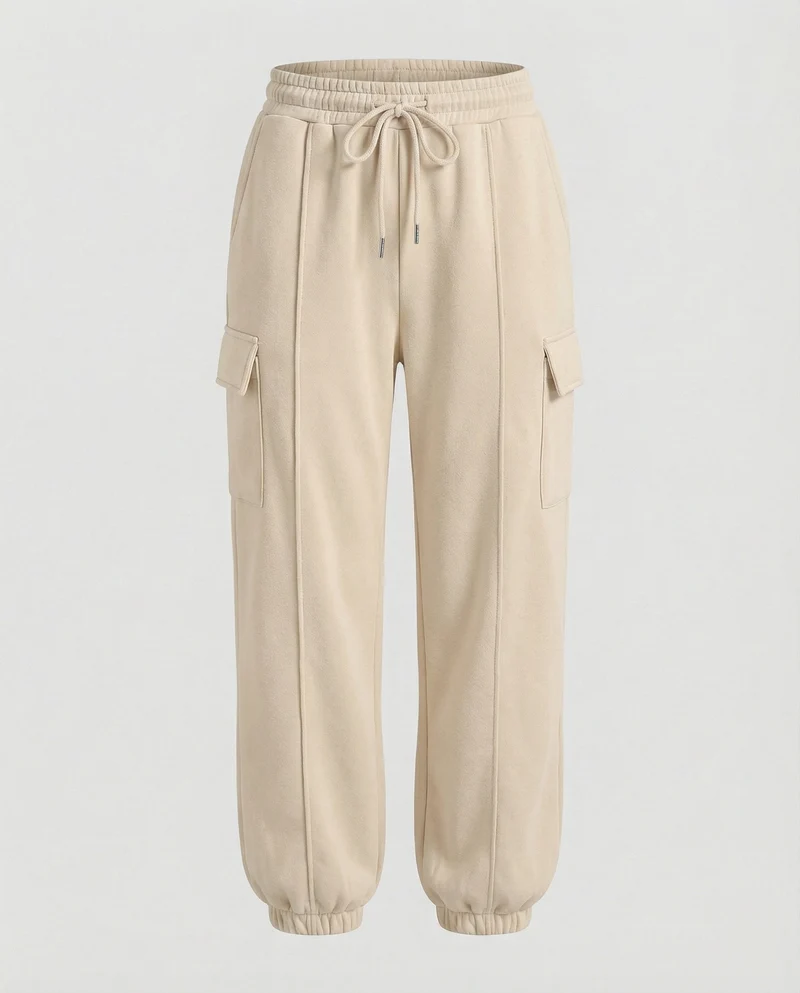 Damen Bequeme Cargo-Hose mit elastischem Bund