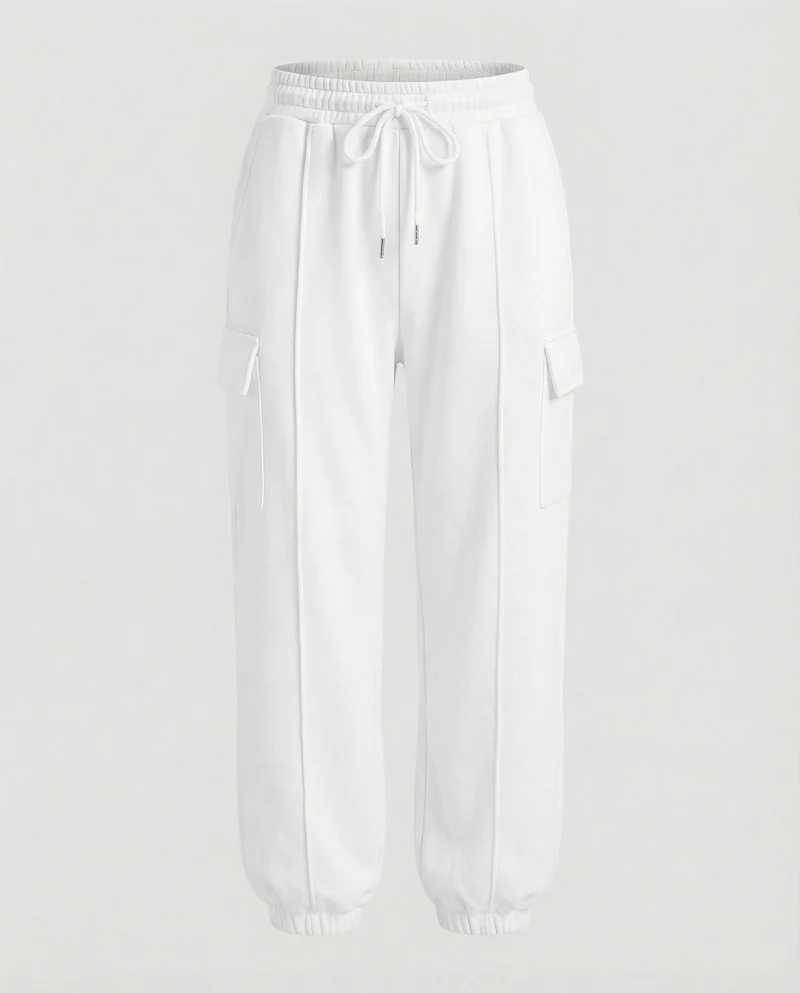 Damen Bequeme Cargo-Hose mit elastischem Bund