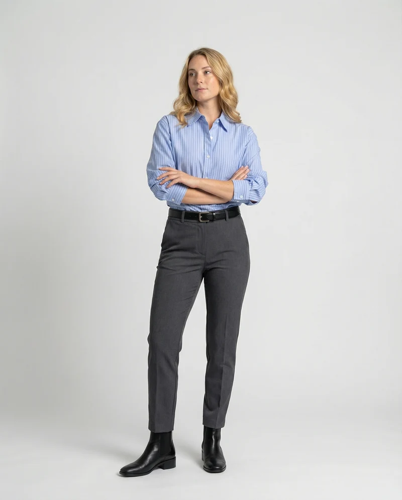 Damen Hemdbluse gestreift elegant geschnitten