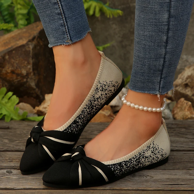 Damen Ballerina Schuhe mit eleganter Schleife