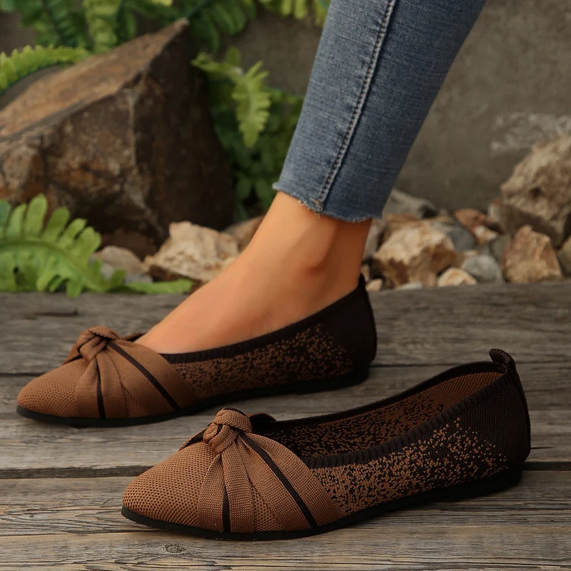 Damen Ballerina Schuhe mit eleganter Schleife