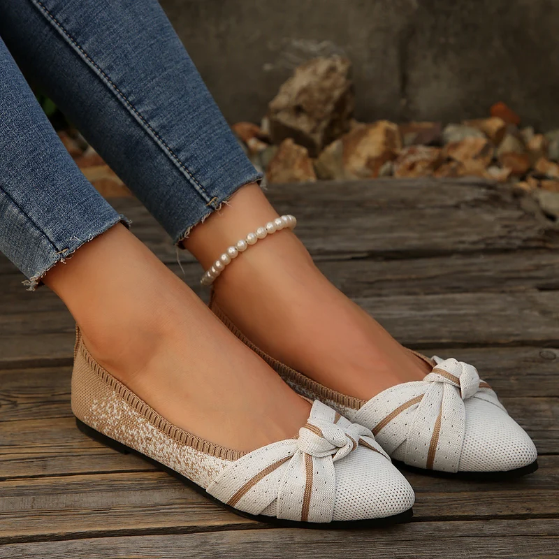 Damen Ballerina Schuhe mit eleganter Schleife
