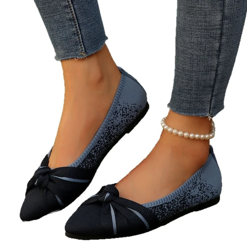 Damen Ballerina Schuhe mit eleganter Schleife