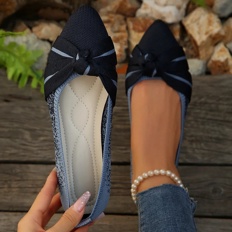 Damen Ballerina Schuhe mit eleganter Schleife