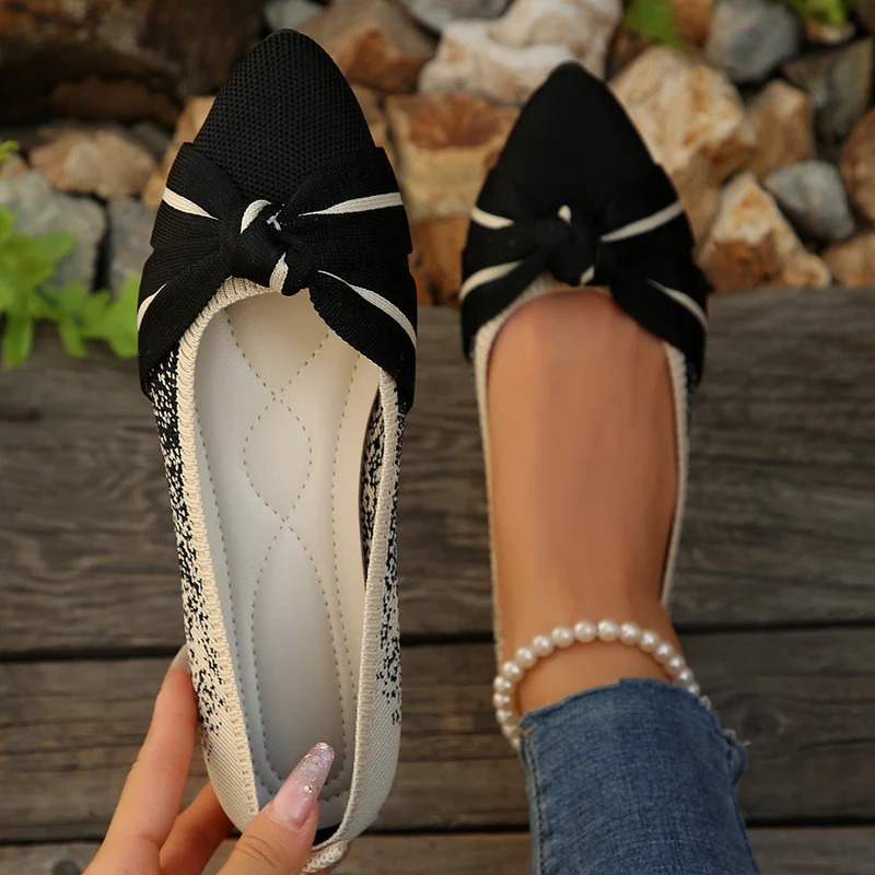 Damen Ballerina Schuhe mit eleganter Schleife