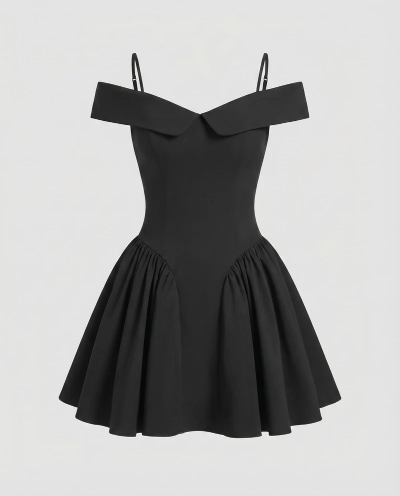 Damen Abendkleid Kurz Formkorsage Tellerrock