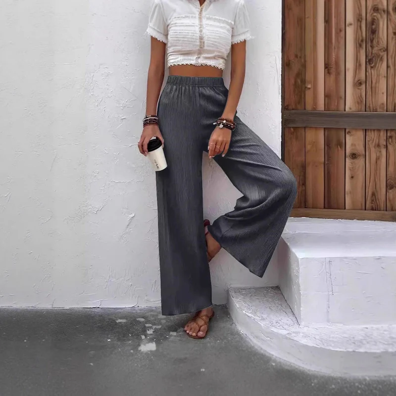 Damen Weite Plissee-Hose aus atmungsaktivem Material Nord Taschen
