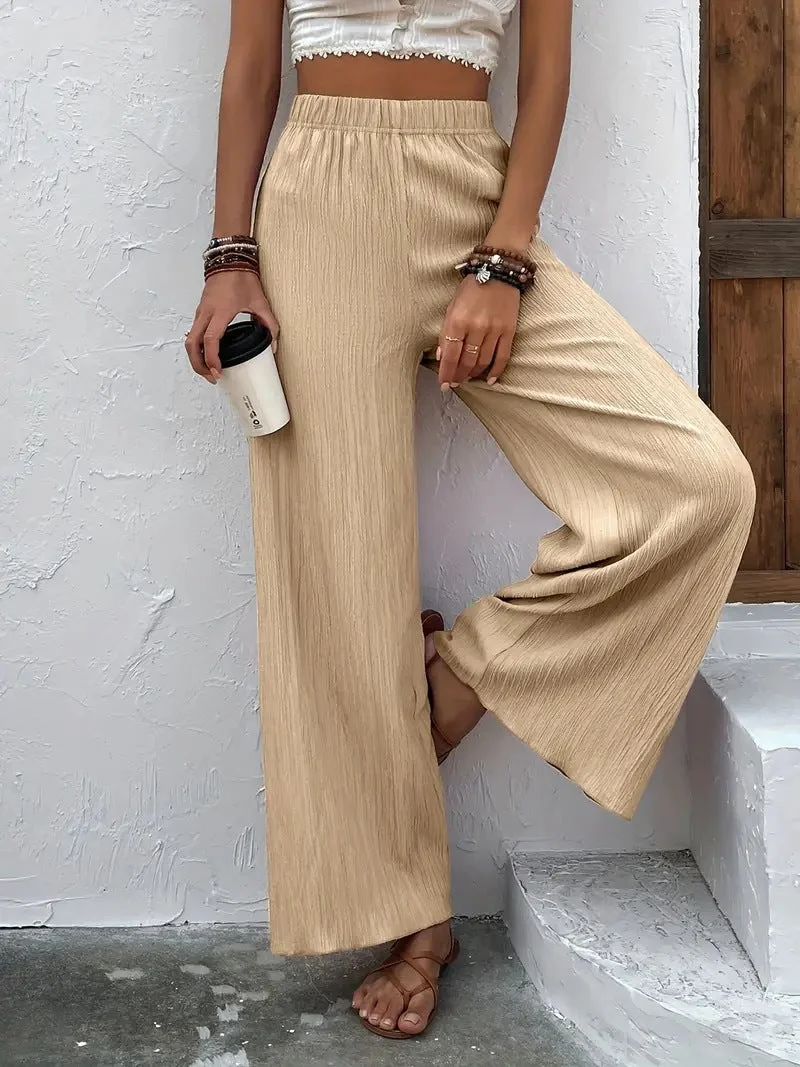 Damen Weite Plissee-Hose aus atmungsaktivem Material Nord Taschen