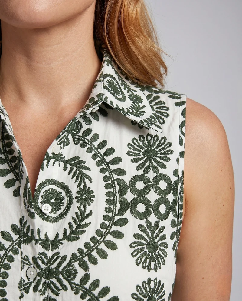 Damen Hemdblusenkleid mit floralen Muster und tailliertem Schnitt